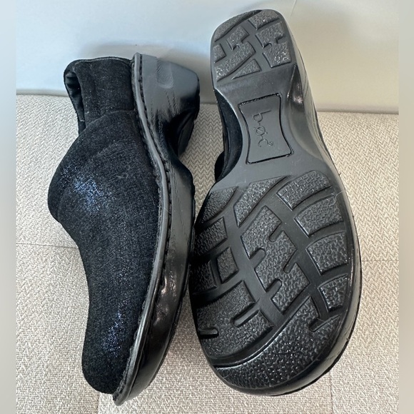 B.O.C Born Concept Women Sparkly Blue Black Slip On Leather Clogs Mules - Picture 7 of 8